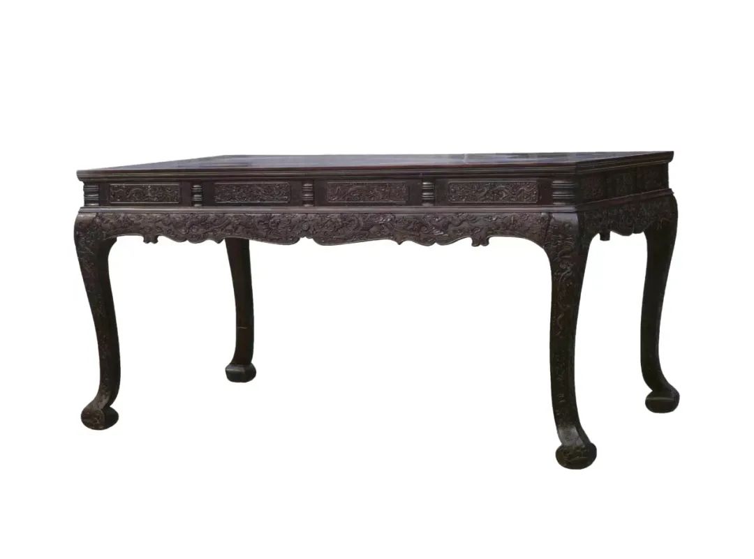 清康熙紫檀雕螭龍紋大畫桌 觀復(fù)博物館藏
