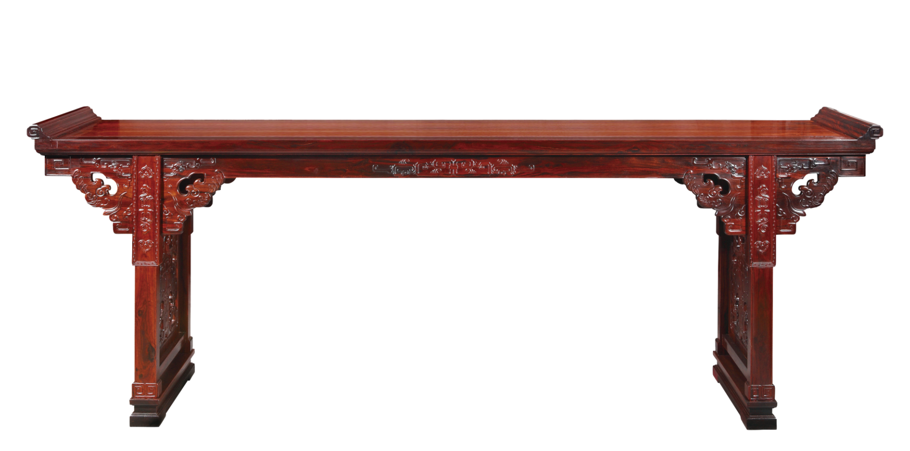 雕如意頭擋板翹頭案