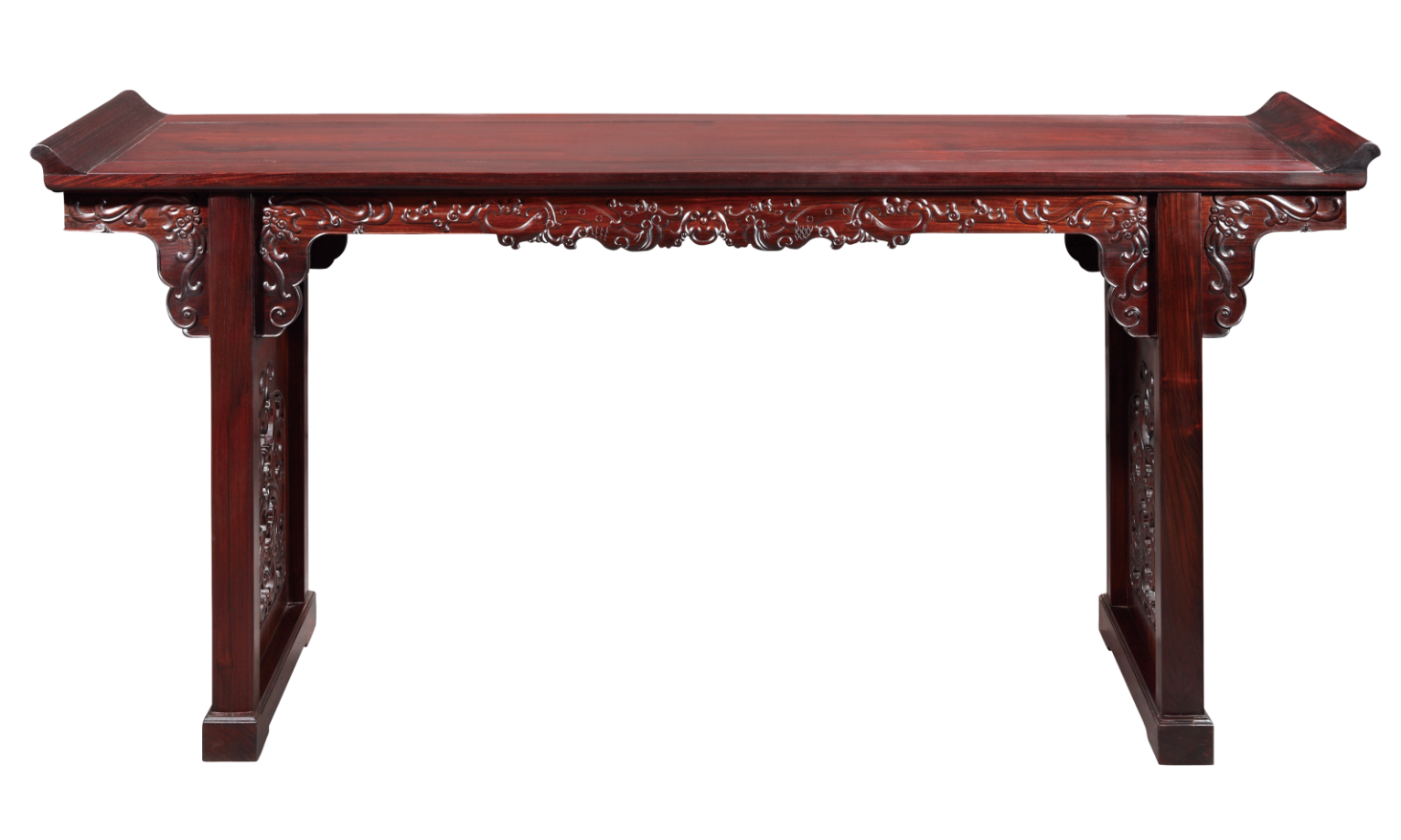 雕草龍擋板翹頭案