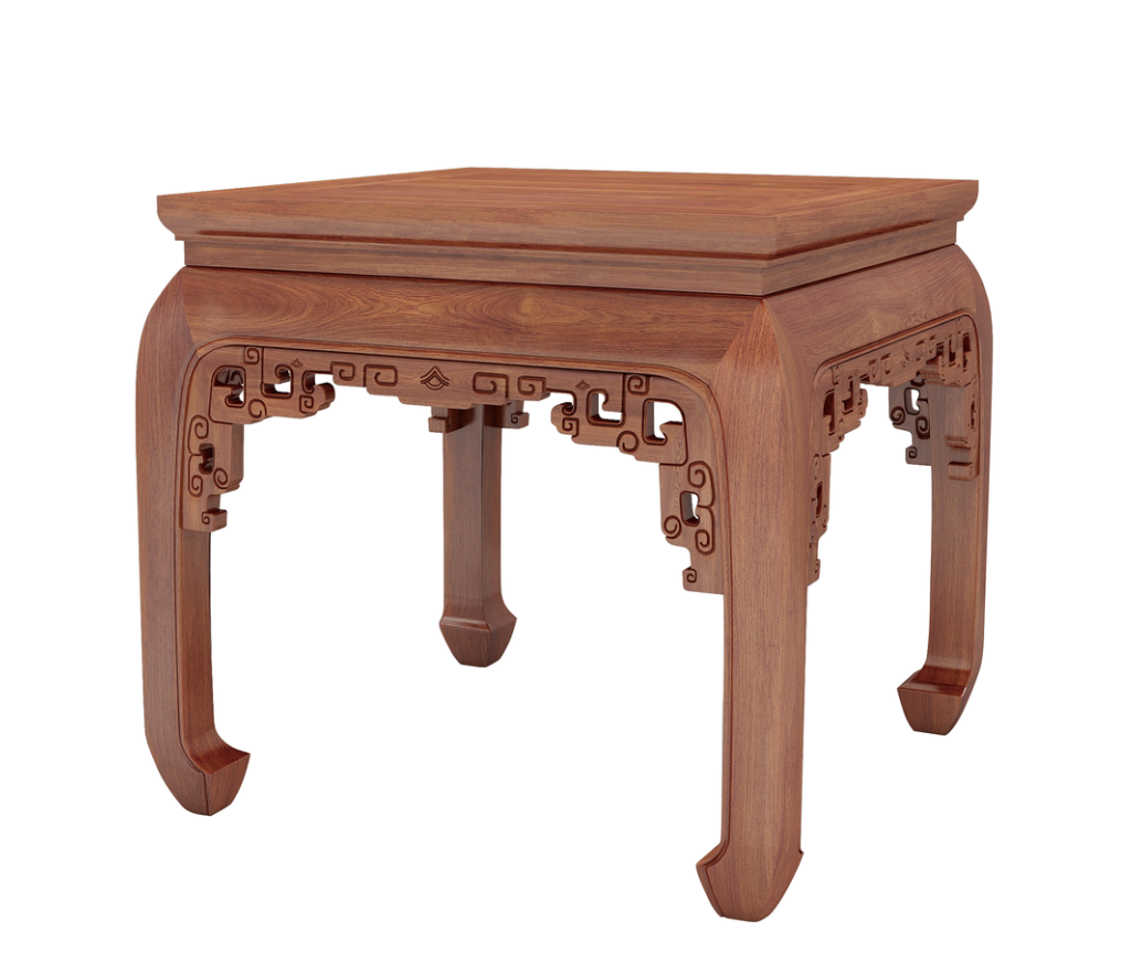 拐紋鼓腿方茶幾