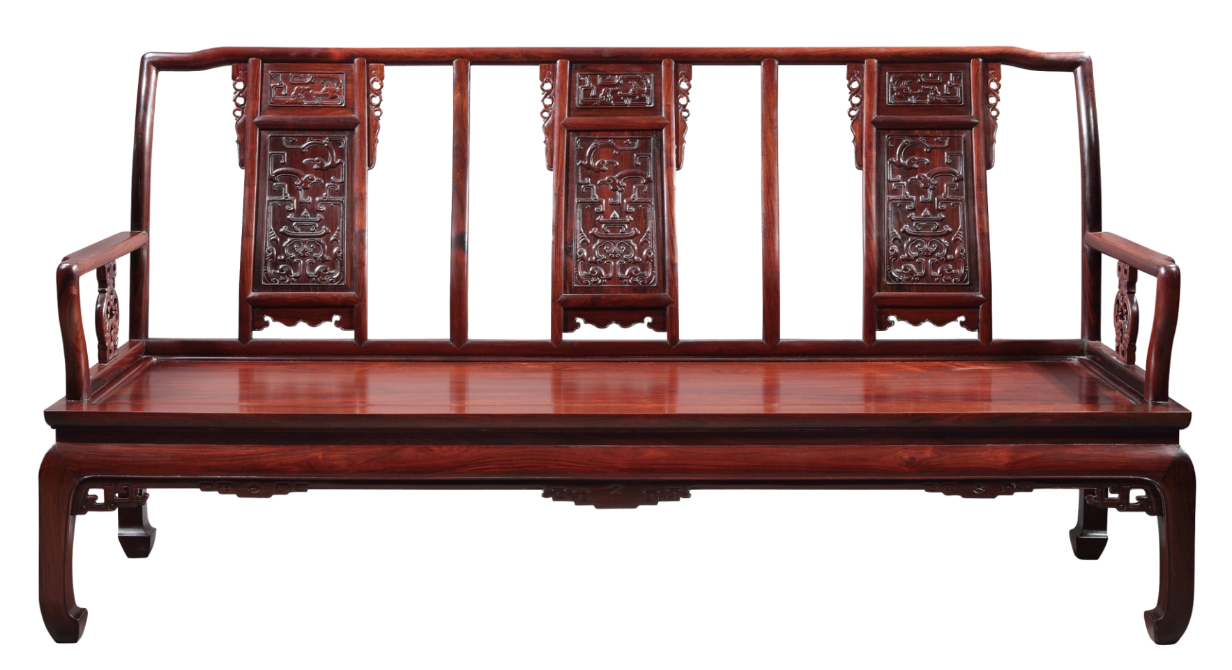 明式螭龍紋三人沙發(fā)